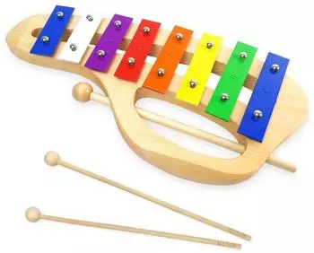 Keepdrum KGS-C Kinder-Glockenspiel mit Griff und Holz-Schlägel (KGS-C)