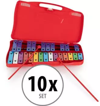 Classic Cantabile GSR-25 Sopran Glockenspiel chromatisch, 25 T&ouml;ne, rot, 10er-Set (00107705)