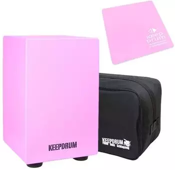 Keepdrum Junior Cajon pink mit Tasche und Sitzpad (dc1mpk-cb04-cp20pk)