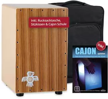 XDRUM PERC CP-484 Cajon Peruana Zebrano Set mit Cajonschule (00054733)