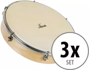 XDRUM HTM-12S 12" Handtrommel mit Naturfell, 3er-Set (00088378)