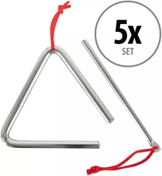 Classic Cantabile Triangel mit Schlägel 10cm, Stahl, 5er-Set (00072337)