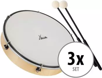 XDRUM HTM-10K Handtrommel 10" Kunststoff-Fell 3er-Set mit Schlägeln (00088379)