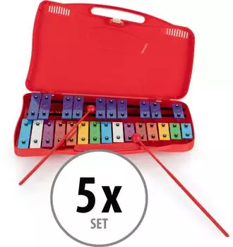 Classic Cantabile GSR-25 Sopran-Glockenspiel chromatisch 25 T&ouml;ne rot, 5er-Set (00107703)