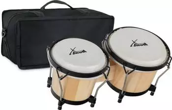 XDRUM Bongo Club Natur Set mit Tasche (Bongo-Club-NAT-Set1)