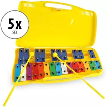 Classic Cantabile GSG-25 Sopran Glockenspiel chromatisch, gelb, 25 Töne, 5er-Set (00033854)