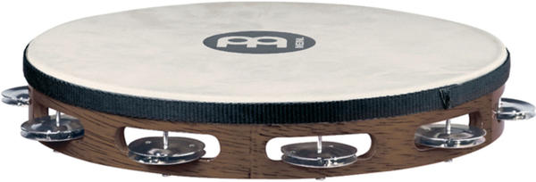 Meinl Traditional Goat-Skin Wood Tambourine Steel Jingles 1 Row (TAH1AB)