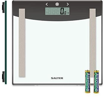 Salter Glass Body Analyser Digital Electronic Scale for Precise Weighing Easy Read Display Measure Weight Fat Water BMI Step-On...