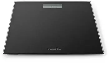 Nedis Personenwaage Digital Schwarz Gehartetes Glas Maximale Wagekapazitat 150kg