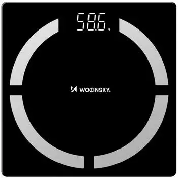 Wozinsky WIWL-30 Intelligente Bluetooth-Badezimmerwaage, schwarz, 180kg (WIWL-30)