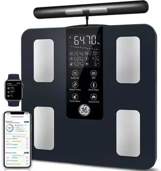 GE K&ouml;rperfettwaage Smart Digital K&ouml;rperfett und Muskelmasse 8-Elektroden Handsensoren BMI K&ouml;rpergewicht Analyseger&auml;t 180 kg/400 lbs