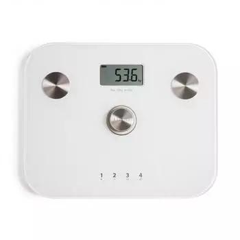 LIVOO K&ouml;rperfettwaage Impedanzmessger&auml;t Dynamo - - Dom465w - Ohne Batterie - 6 Indikatoren - Max 150 Kg - 4 Profile - Lcd - Wei&szlig;