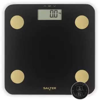 Salter Analysewaage 180kg LCD, schwarze Glasplattform, goldene Sensoren (SA00714BGCFEU12)