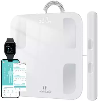 Healthkeep FG2001B-A Personenwaage 8 Elektroden, 18 Körpermessungen, LED-Display (FG2001B-A)