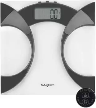 Salter Analyser Badezimmerwaage Glas schwarz, 160kg, 4 Benutzerspeicher (9141BKCFEU16)