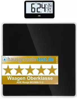 ADE Ronja BE2500-1 Personenwaage digital mit Funk-Display, 180kg, schwarz (BE2500-1)