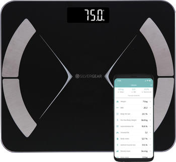Silvergear Bluetooth Personenwaage schwarz