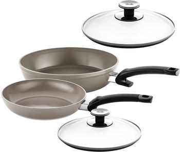 Fissler Ceratal Classic Pfannen-Set 2-teilig 24+28 cm + 2 Glas-Deckel