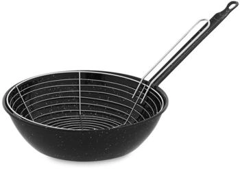 Vaello Campos Frying Pan With Basket Vaello Black Enamelled Steel Ø28cm