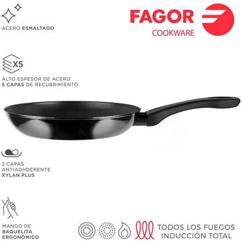 Fagor Bra Pfanne Indutherm Schwarz Emaillierter Edelstahl &Oslash;26cmtpfanne