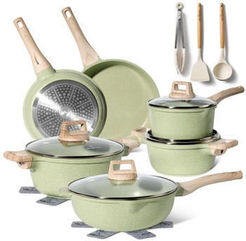 Just Perfecto Topf und Pfannenset Induktion mit deckel Grün 15-teiliges