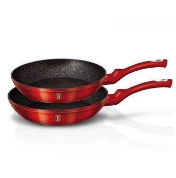 BerlingerHaus Burgundy Bratpfannenset rot Induktion antihaftbeschichtet Ø 22 / 26 cm