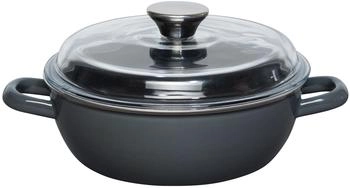 Riess Email Schmorpfanne mit Glasdeckel Dunkelgrau 20 cm (0043-003)