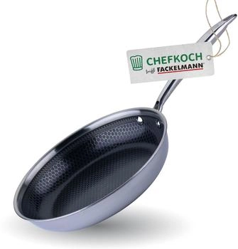 Fackelmann Chefkoch trifft Bratpfanne Kiel Edelstahl antihaft Wabenboden Ø24cm (23866)
