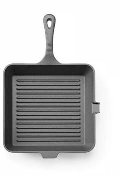 Hendi Gusseisen-Grillpfanne Schwarz 250x250x(H)50mm Quadratisch (629369)