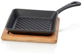 Lava Mini grill pan with wooden coaster 16 × 16 cm