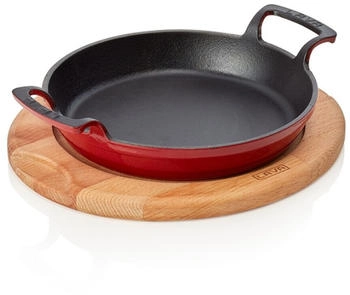 Lava Red frying pan with wooden coaster 20 cm
