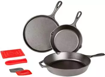 Lodge Pfannen-Set zur Grundausstattung 7-teilig schwarz