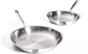 All-Clad Bratpfannen-Set D3 Edelstahl 25,4 / 30,5 cm silberfarben