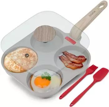 Briebe Induction pancake pan with lid Cream, 4 cavities, 26 cm FPE1176