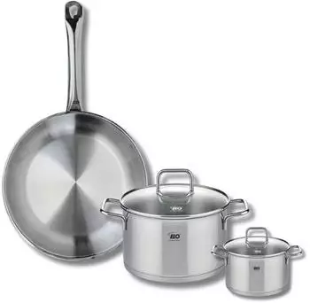 Elo Profi Citrin stainless steel frying pan 28 cm with stockpots 12 and 20 cm