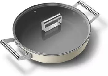 Smeg Sauteuse matt + deckel Ø 28 cm Silber