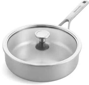 KitchenAid Schmorpfanne Multi-Ply Stainless Steel mit Deckel 24 cm