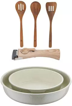 Bergner Click&Cook Set 2 Bratpfannen Ø22/26cm Aluminiumguss Weiß abnehmbarer Griff (PK9759)