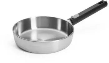 Woll Logic Steel Pfanne hoch Edelstahl 4,5 cm &Oslash; 20 cm Schwarz / Silber
