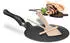 Relaxdays Crêpepfanne Teigverteiler Holzspatel Aluminium Ø 25 cm Schwarz
