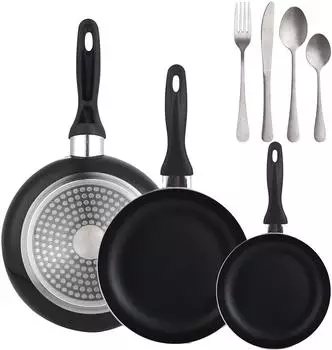 Bergner Pfannen-Set 16/20/24cm gepresstes Aluminium, 3-teilig (WH Set3 Cub16)