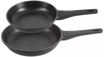 Bergner Copper 2er-Set Pfannen Ø20/Ø24cm Aluminiumguss Schwarz (BG 2Sar20F)