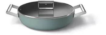 Smeg Schmorpfanne mit Glasdeckel 50's Style 2 Griffe &Oslash; 28 cm Smaragdgr&uuml;n
