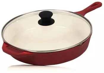 Mahlzeit Gusseisenpfanne mit Deckel emailliert &Oslash; 29,5 cm Dark Cherry