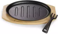 ECHTWERK Servierpfanne "4x Pf&auml;nnchen "Oval" Grillstreifen" Gusseisen Set, 4 Stk.