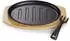 Echtwerk Servierpfanne Oval Gusseisen mit Grillstreifen & Servierbrett, 4er-Set (95726657-0)