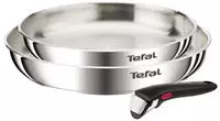 Tefal Pfannen-Set "Ingenio Emotion" Edelstahl Set, 3 tlg. abnehmbarer...