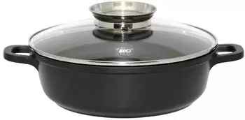 Elo Runde Servierpfanne 32cm mit Glasdeckel Aromaknopf