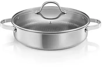 Tescoma SteelCRAFT tiefe Pfanne mit Deckel 28 cm, 2 Griffe