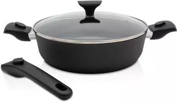 Kr&uuml;ger Schmorpfanne mit Glasdeckel &Oslash; 28 cm Schwarz